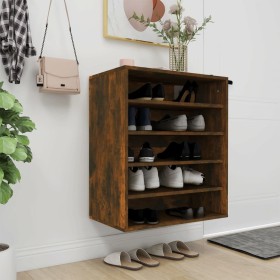 Smoked oak plywood shoe cabinet 60x35x70 cm by vidaXL, Shoe racks and shoe organizers - Ref: Foro24-816014, Price: 49,31 €, D...