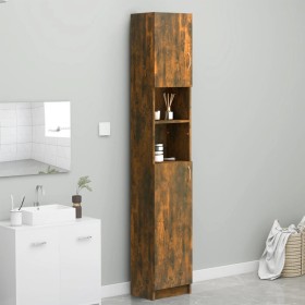 Badezimmerschrank aus geräuchertem Eichensperrholz, 32 x 25,5 x 190 cm von vidaXL, Badezimmermöbel - Ref: Foro24-815537, Prei...