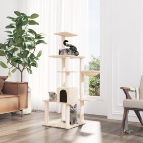 Cat scratching post with cream sisal posts 142 cm by vidaXL, Cat furniture - Ref: Foro24-171591, Price: 55,60 €, Discount: %