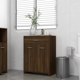 Armario baño madera contrachapada roble marrón 60x33x80 cm de vidaXL, Muebles de baño - Ref: Foro24-815665, Precio: 63,66 €, ...