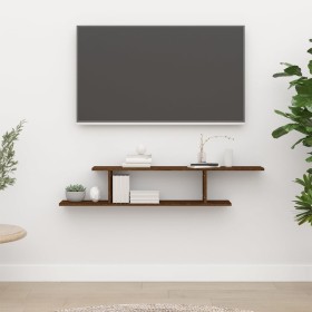 Brown oak wood TV wall shelf 125x18x23 cm by vidaXL, Shelves and shelves - Ref: Foro24-815878, Price: 28,36 €, Discount: %