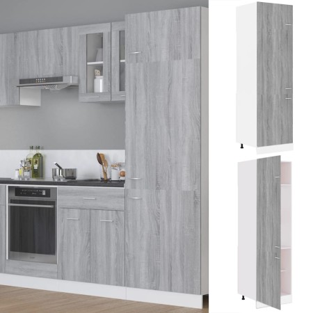 Wardrobe for refrigerator in Sonoma grey wood, 60x57x207 cm. by vidaXL, Kitchen cabinets - Ref: Foro24-815601, Price: 170,05 ...