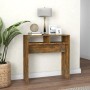 Mesa consola madera contrachapada roble ahumado 78x30x80 cm de vidaXL, Mesas auxiliares - Ref: Foro24-815936, Precio: 32,82 €...