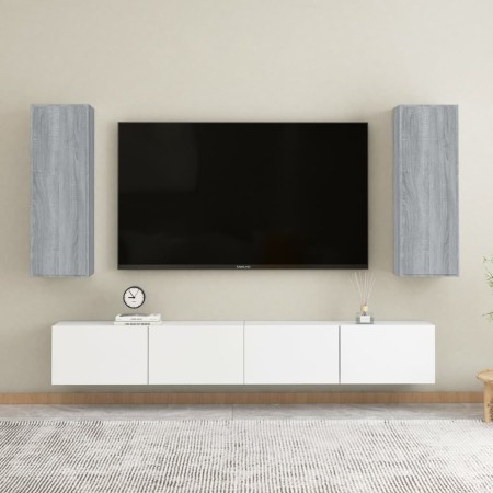 TV cabinet 2 pcs Sonoma gray plywood 30.5x30x90 cm by vidaXL, TV Furniture - Ref: Foro24-815750, Price: 94,99 €, Discount: %