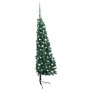 Medio árbol de Navidad con luces y bolas verde 120 cm de vidaXL, Arboles de navidad - Ref: Foro24-3077649, Precio: 37,30 €, D...