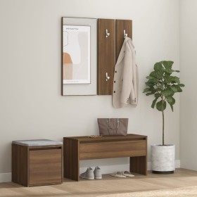 Brown oak plywood hallway furniture set by vidaXL, Wardrobes - Ref: Foro24-3120196, Price: 116,99 €, Discount: %