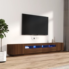 Set muebles TV con LED 2 pzas madera contrachapada marrón roble de vidaXL, Muebles TV - Ref: Foro24-3120175, Precio: 158,09 €...