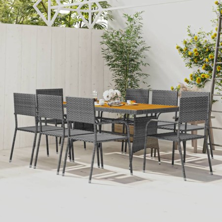 Garten-Esszimmer-Set 9-teilig grau Kunststoff-Rattan von vidaXL, Gartensets - Ref: Foro24-3120113, Preis: 402,74 €, Rabatt: %