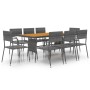 9-piece synthetic rattan garden dining set in gray color. by vidaXL, Garden sets - Ref: Foro24-3120113, Price: 402,74 €, Disc...