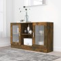 Smoked oak plywood display case 120x30.5x70 cm by vidaXL, Sideboards - Ref: Foro24-815627, Price: 105,71 €, Discount: %