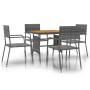 Juego de comedor de jardín 5 piezas ratán sintético gris de vidaXL, Conjuntos de jardín - Ref: Foro24-3120093, Precio: 223,72...