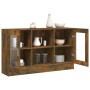 Smoked oak plywood display case 120x30.5x70 cm by vidaXL, Sideboards - Ref: Foro24-815627, Price: 105,71 €, Discount: %