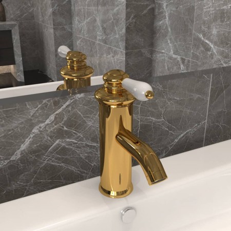 Grifo para lavabo de baño dorado 130x180 mm de vidaXL, Grifos - Ref: Foro24-149072, Precio: 38,88 €, Descuento: %