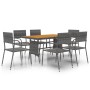 Juego de comedor de jardín 7 piezas ratán sintético gris de vidaXL, Conjuntos de jardín - Ref: Foro24-3120103, Precio: 325,90...