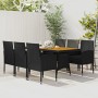 idaXL Juego de comedor de jardín 7 piezas ratán sintético negro de vidaXL, Conjuntos de jardín - Ref: Foro24-3120109, Precio:...