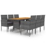 idaXL Juego de comedor de jardín 7 piezas ratán sintético gris de vidaXL, Conjuntos de jardín - Ref: Foro24-3120114, Precio: ...