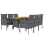 idaXL Juego de comedor de jardín 7 piezas ratán sintético gris de vidaXL, Conjuntos de jardín - Ref: Foro24-3120114, Precio: ...