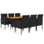 idaXL Juego de comedor de jardín 7 piezas ratán sintético negro de vidaXL, Conjuntos de jardín - Ref: Foro24-3120109, Precio:...