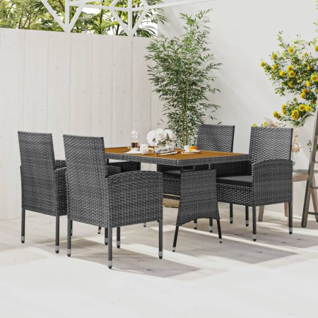 Garden dining set 5 pieces gray synthetic rattan by vidaXL, Garden sets - Ref: Foro24-3120104, Price: 355,69 €, Discount: %