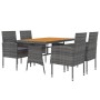 Garden dining set 5 pieces gray synthetic rattan by vidaXL, Garden sets - Ref: Foro24-3120104, Price: 355,69 €, Discount: %