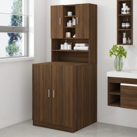 Brown oak plywood washing machine cabinet by vidaXL, Accessories for washing machines and dryers - Ref: Foro24-3120184, Price...