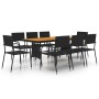 idaXL Juego de comedor de jardín 9 piezas ratán sintético negro de vidaXL, Conjuntos de jardín - Ref: Foro24-3120107, Precio:...