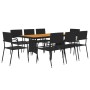 idaXL Juego de comedor de jardín 9 piezas ratán sintético negro de vidaXL, Conjuntos de jardín - Ref: Foro24-3120107, Precio:...