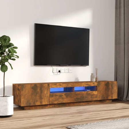 Set de muebles TV con LEDS 2 pzas contrachapada roble ahumado de vidaXL, Muebles TV - Ref: Foro24-3120170, Precio: 102,64 €, ...