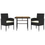 Garden dining set 3 pieces black synthetic rattan by vidaXL, Garden sets - Ref: Foro24-3120088, Price: 174,99 €, Discount: %