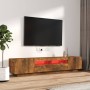 Set de muebles TV con LEDS 2 pzas contrachapada roble ahumado de vidaXL, Muebles TV - Ref: Foro24-3120170, Precio: 102,64 €, ...