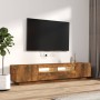 Set de muebles TV con LEDS 2 pzas contrachapada roble ahumado de vidaXL, Muebles TV - Ref: Foro24-3120170, Precio: 102,64 €, ...