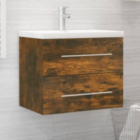 Mueble de baño con lavabo madera contrachapada roble ahumado de vidaXL, Tocadores de baño - Ref: Foro24-3120179, Precio: 156,...