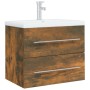 Mueble de baño con lavabo madera contrachapada roble ahumado de vidaXL, Tocadores de baño - Ref: Foro24-3120179, Precio: 156,...