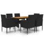 idaXL Juego de comedor de jardín 7 piezas ratán sintético negro de vidaXL, Conjuntos de jardín - Ref: Foro24-3120100, Precio:...