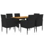 idaXL Juego de comedor de jardín 7 piezas ratán sintético negro de vidaXL, Conjuntos de jardín - Ref: Foro24-3120100, Precio:...