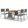 Garden dining set 5 pieces gray synthetic rattan by vidaXL, Garden sets - Ref: Foro24-3120102, Price: 264,69 €, Discount: %