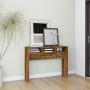 Smoked oak plywood console table 105x30x80 cm by vidaXL, Side tables - Ref: Foro24-815939, Price: 49,99 €, Discount: %