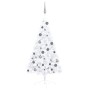 Half Christmas tree with lights and balls white 120 cm by vidaXL, Christmas trees - Ref: Foro24-3077654, Price: 40,56 €, Disc...