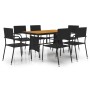 idaXL Juego de comedor de jardín 7 piezas ratán sintético negro de vidaXL, Conjuntos de jardín - Ref: Foro24-3120097, Precio:...