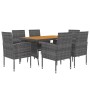 idaXL Juego de comedor de jardín 7 piezas ratán sintético gris de vidaXL, Conjuntos de jardín - Ref: Foro24-3120105, Precio: ...