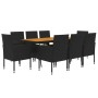 idaXL Juego de comedor de jardín 9 piezas ratán sintético negro de vidaXL, Conjuntos de jardín - Ref: Foro24-3120110, Precio:...