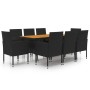 idaXL Juego de comedor de jardín 9 piezas ratán sintético negro de vidaXL, Conjuntos de jardín - Ref: Foro24-3120111, Precio:...