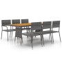 idaXL Garden Dining Set 7 Pieces Gray Synthetic Rattan by vidaXL, Garden sets - Ref: Foro24-3120112, Price: 337,47 €, Discoun...