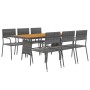 idaXL Garden Dining Set 7 Pieces Gray Synthetic Rattan by vidaXL, Garden sets - Ref: Foro24-3120112, Price: 337,47 €, Discoun...