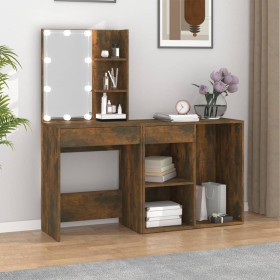 Dresser with LED lights and smoked oak plywood wardrobe by vidaXL, Bedroom Dressers - Ref: Foro24-3120185, Price: 131,47 €, D...