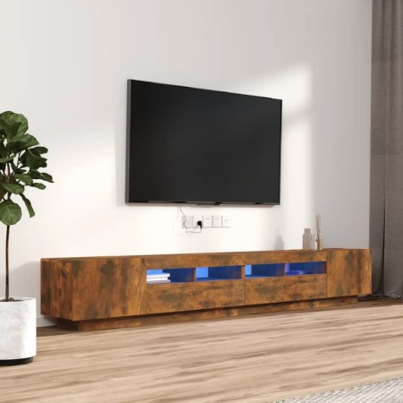 Set de muebles TV con LEDS 3 pzas contrachapada roble ahumado de vidaXL, Muebles TV - Ref: Foro24-3120173, Precio: 142,76 €, ...