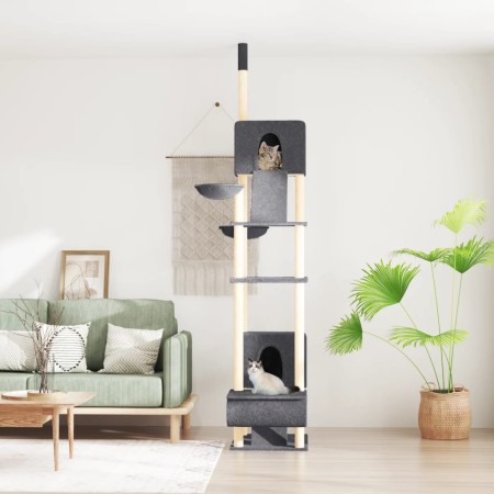 Árbol rascador para gatos suelo a techo gris oscuro 277-303 cm de vidaXL, Mobiliario para gatos - Ref: Foro24-171614, Precio:...