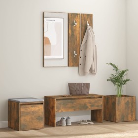 Smoked oak plywood hall furniture set by vidaXL, Wardrobes - Ref: Foro24-3120200, Price: 135,06 €, Discount: %