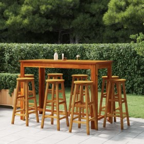 Garden bar furniture set 9 pieces solid acacia wood by vidaXL, Garden sets - Ref: Foro24-3116024, Price: 515,70 €, Discount: %