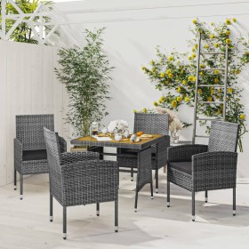 Garten-Essgruppe 5-teilig aus grauem synthetischem Rattan von vidaXL, Gartensets - Ref: Foro24-3120095, Preis: 318,65 €, Raba...